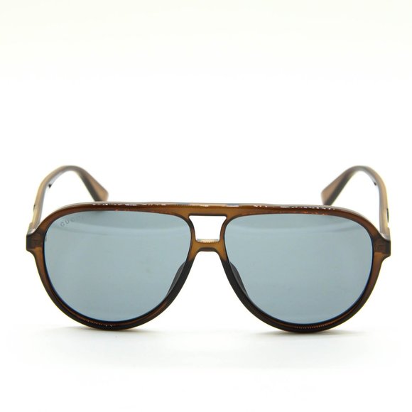 NEW GUCCI GG0935S 007 BROWN BLUE PILOT AUTHENTIC MEN SUNGLASSES 60-12-145 - Picture 2 of 11